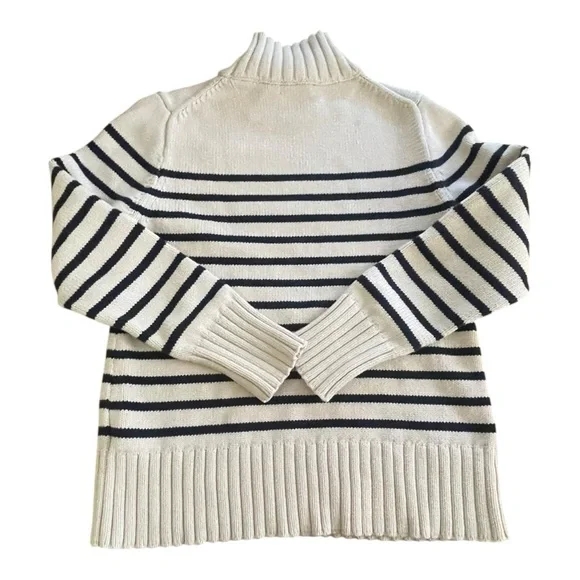 J. Crew Striped Women's Sweater in Ivory and Black, Size Small - Picture 5 of 9